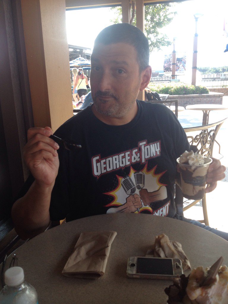 MeanwhileATP's tweet photo. George 💜 @LoveGhirardelli #espressochip @BrianPMiles @RetroWDW @GoAwayGreen #disneysprings #ChocolateLover https://t.co/1pJxtQzXHv