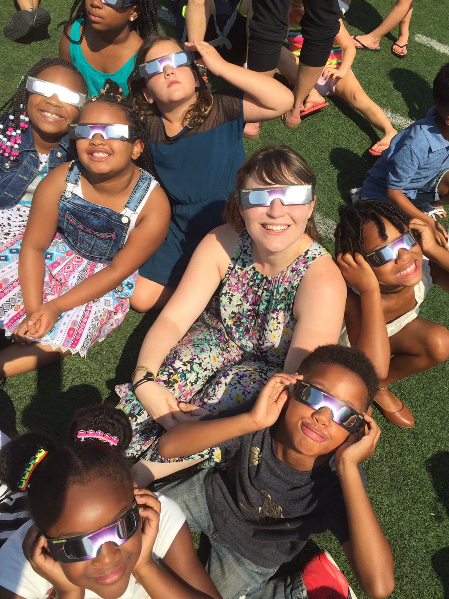 MsNover14's tweet photo. First day of 2nd Grade AND a solar eclipse?!? Jackpot! Thanks @CHCSPTA for our stylish glasses! https://t.co/jOLyAL4OkC