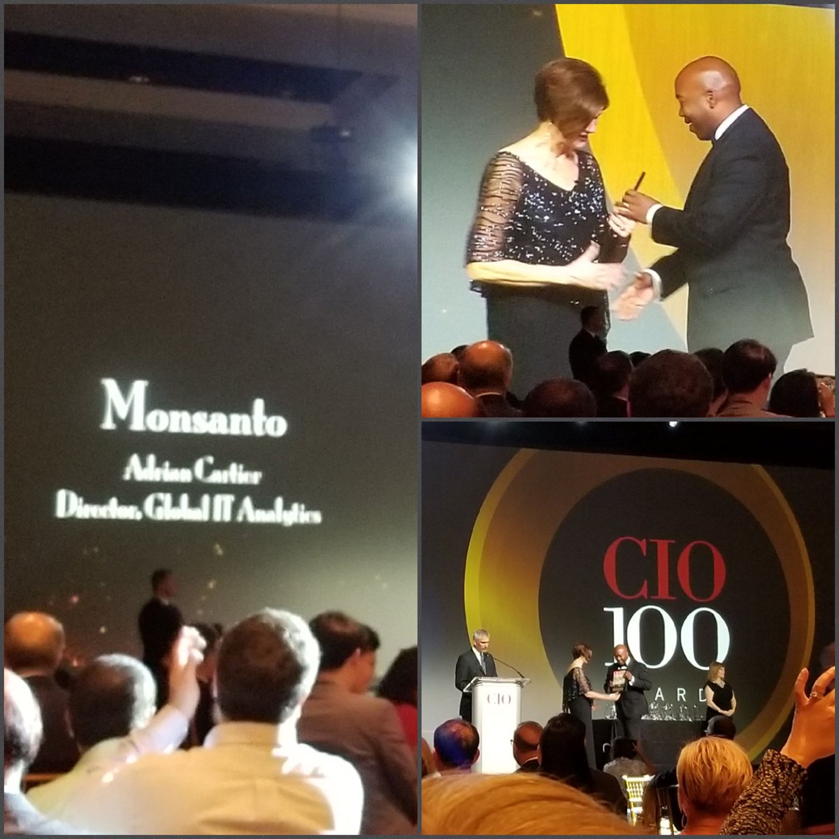 AnkicaMarCom's tweet photo. Congrats @MonsantoCo Adrian Cartier #CIO100 @CIOevents honoree! #weliveforthisstuff #NTTDCxO https://t.co/5eMwgnR1wj
