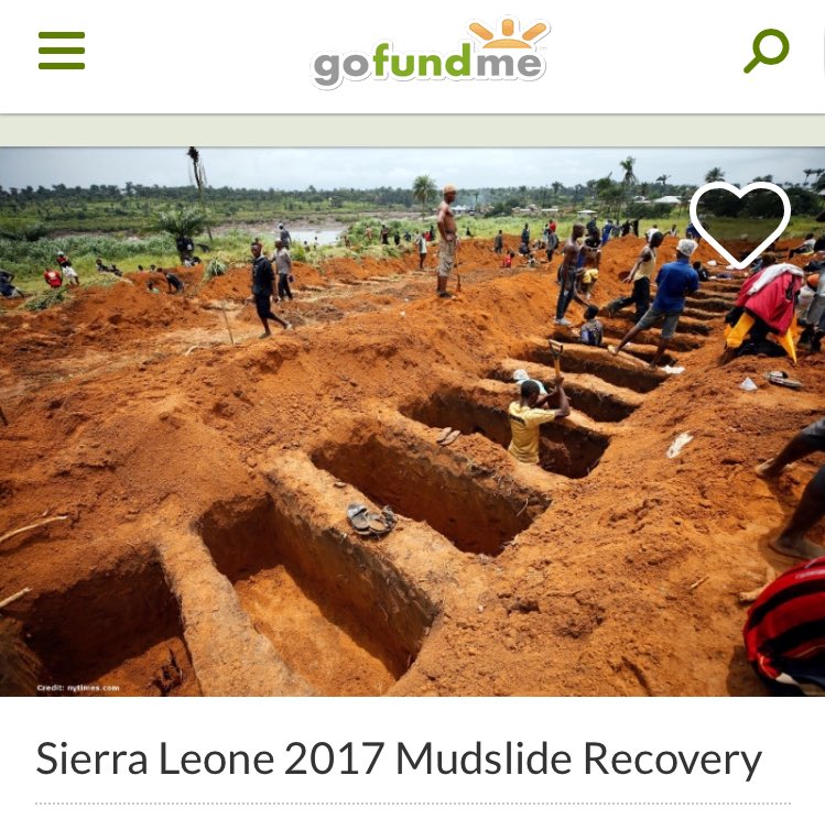 Uncleeye's tweet image. Sierra Leone 2017 Mudslide Recovery gofundme.com/casierraleone?… #SierraLeone
