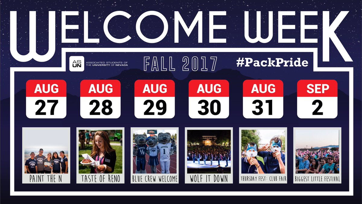 School starts in one week, but you know what else that means? It's almost time for Welcome Week! Don't miss out on all of our fun events. 😎