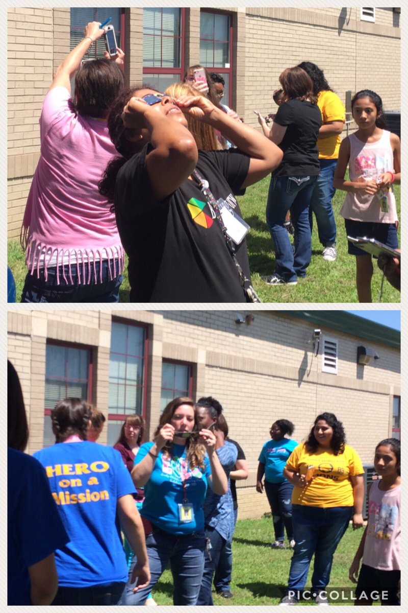 MistyTeer1's tweet photo. ECLC teachers enjoyed viewing the solar eclipse! #sulsprisd #teacherweekss #eclc https://t.co/BPvazqGGqn