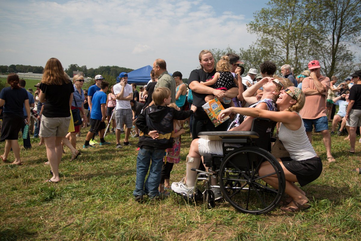 Eclipse-watchers @uconn: "it looks like an orange slice!"