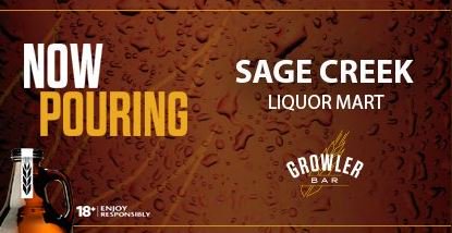 Sage Creek is now pouring...

Beau’s All Natural Table Saison Ale
Half Pints Weizenheimer
Half Pints Intersteller
LOTW Harbourfest
