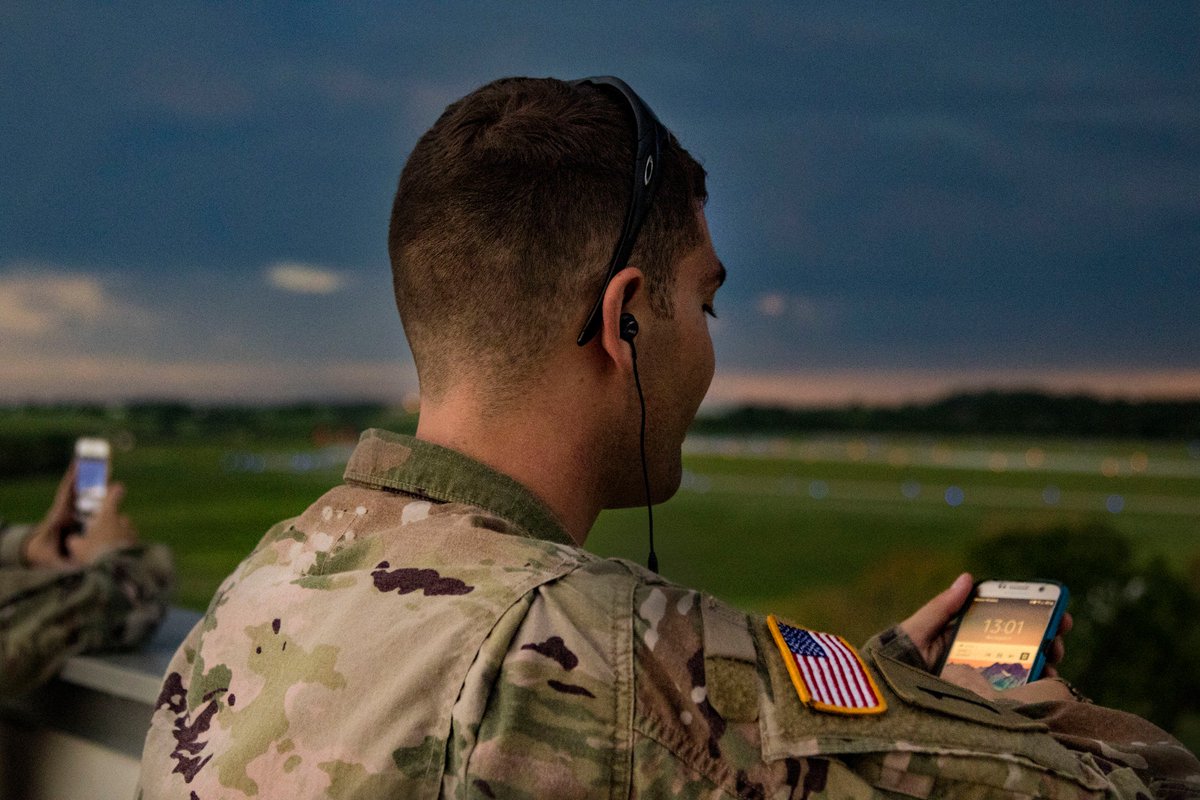 NENationalGuard's tweet photo. #NEGuard members observe #Neclipse17 from the air base in #LNK. (1/2) https://t.co/tUuG2lOfem