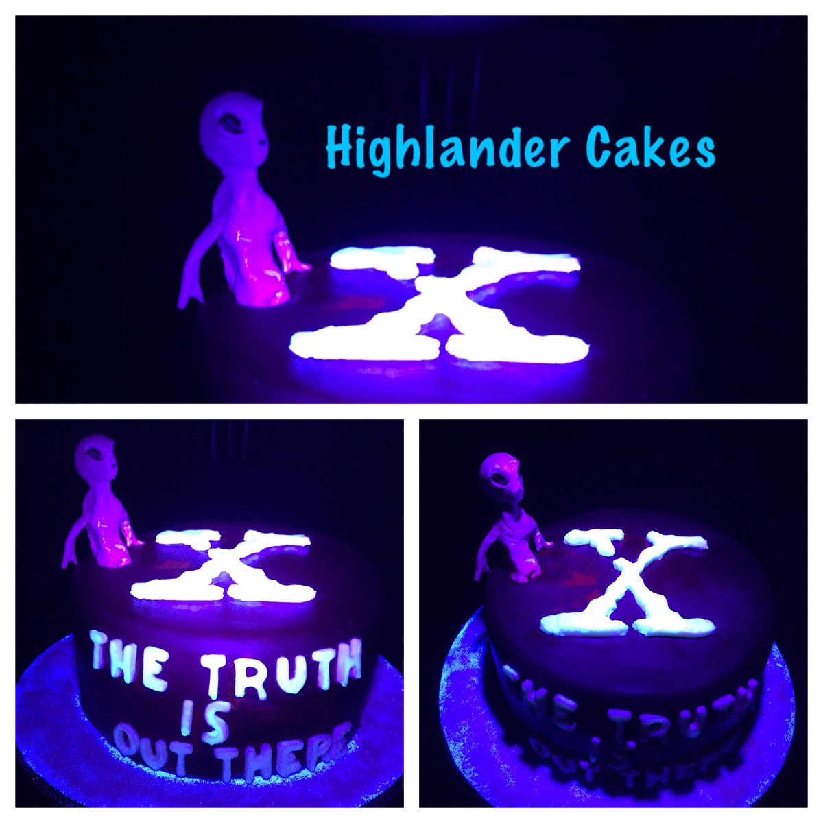 HighlanderCakes's tweet photo. #highlandercakes #thetruthisoutthere #alien #glowinthedark #birthday #customcakes #dessert #food #sugarart #handmadetopper #socool https://t.co/sCiG0lp00q