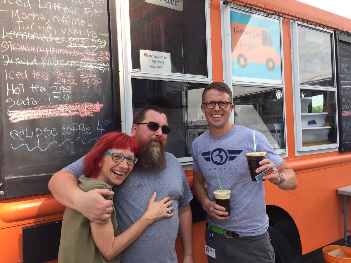 MarkDixonTV's tweet photo. thanks to @ourorangetruck for some nitro brew coffee during the #eclipse2017ct at @CTScienceCenter -- so tasty! https://t.co/5SUhZX92zX