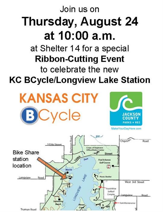 longview lake shelter map Jackson County Mo On Twitter Help Us Celebrate With Bikesharekc The New Bike Share Station On Thursday August 24 At 10 A M At Longview Lake Shelter 14 Https T Co Lnqbmjjwue longview lake shelter map