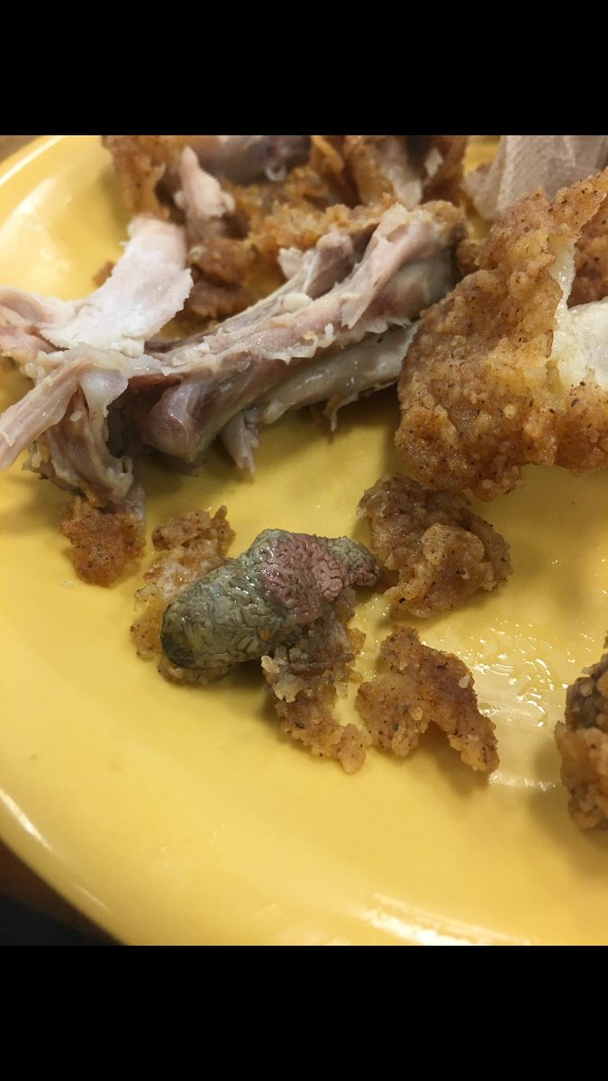 aham96's tweet photo. @gordonramsay how do you feel about someone finding this in my school cafeteria's fried chicken? @MissCollege https://t.co/SzxFUrmND3