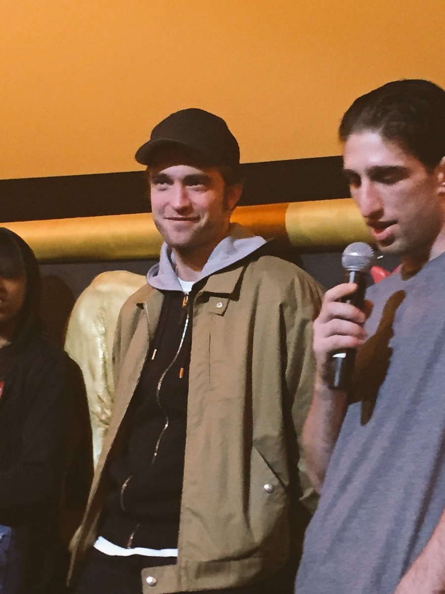 RobCatNancy's tweet image. Rob enjoying the @GoodTimeMov Q&amp;amp;A at AMC Loews Lincoln Square 8/11 #RobertPattinson #goodtimemovie