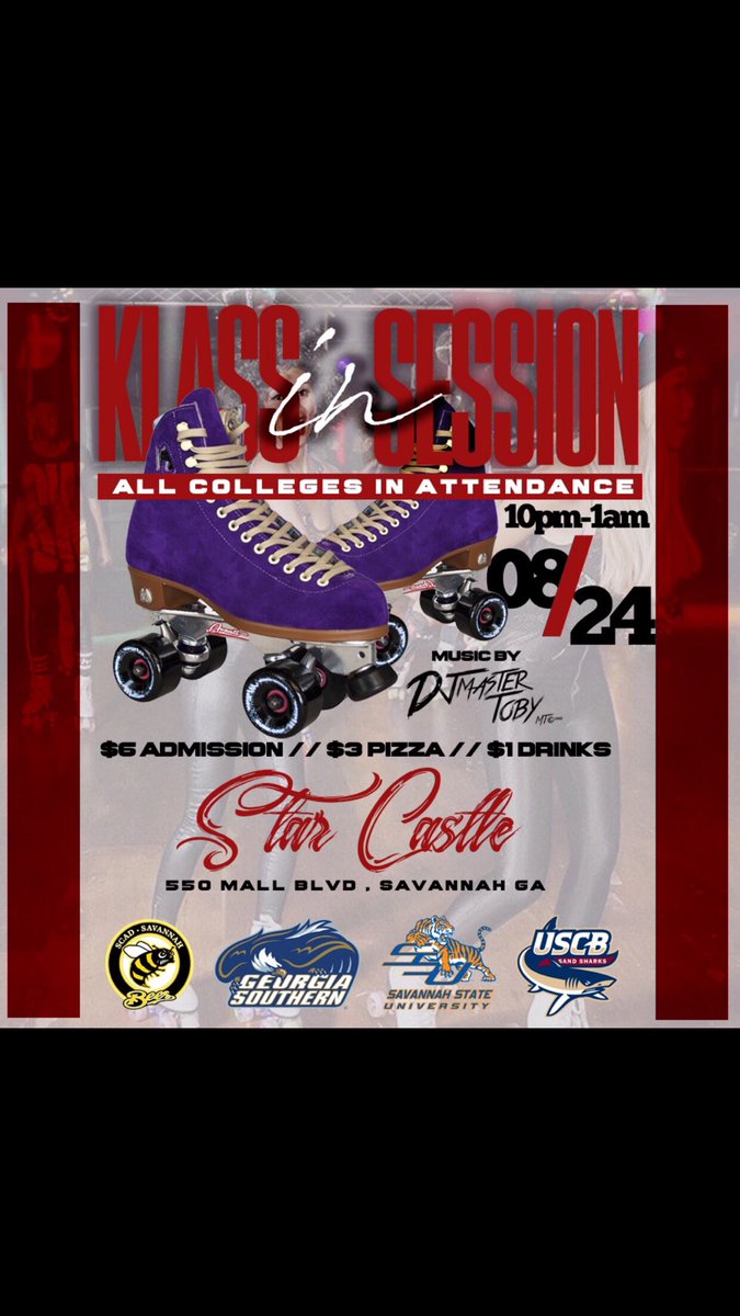 CallHimMiami's tweet photo. COLLEGE SKATE NIGHT! This Thursday August 24th #KlassInSession hosted by Dj Miami w/ sounds by @DjMasterToby 🎤⚡️ y'all ready 👀 #SSU21 #SSU https://t.co/OpvQDflfFr