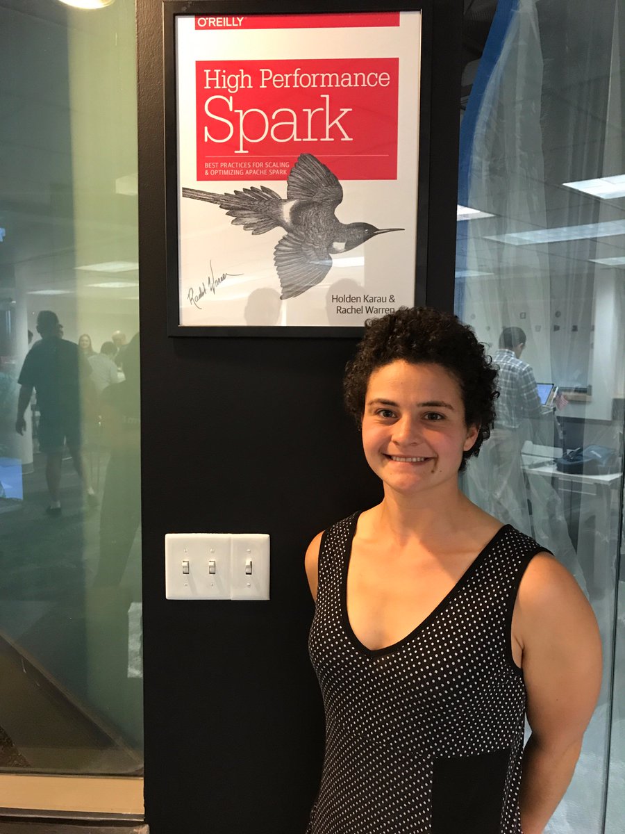 AlpineDataLabs's tweet photo. @warre_n_peace, part of of our Eng Team, posing next to the High Performance Spark book she co-authored with @holdenkarau. Congrats! #Spark https://t.co/08oc1BCiSg