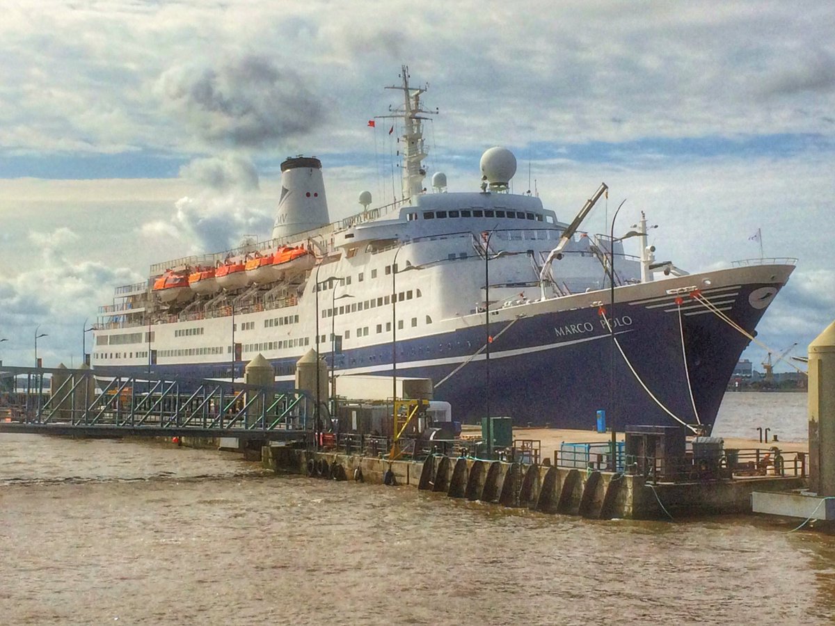 The @CMVoyages cruise ship Marco Polo at #Liverpool on Sunday
