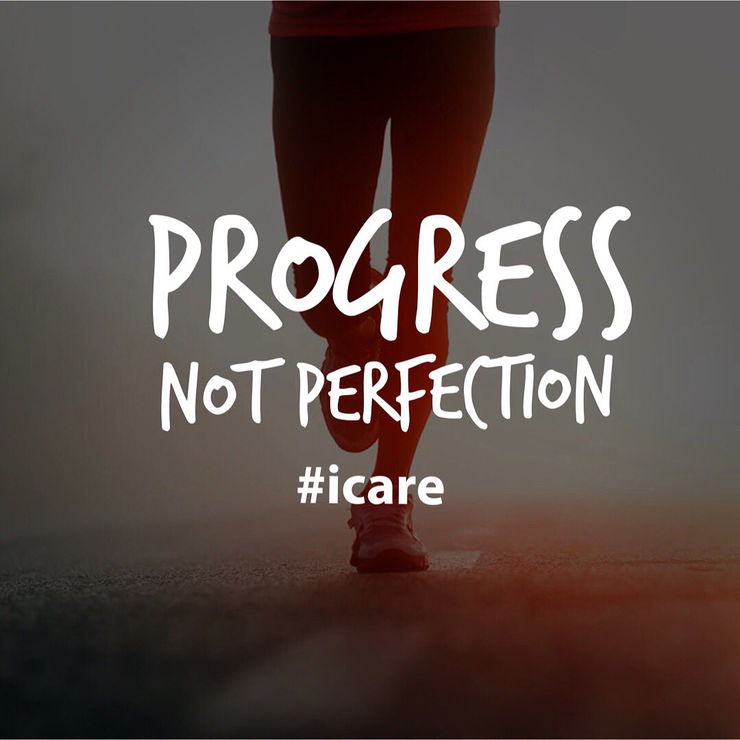 Progress, not perfection.  You've got this. 👊🏼💙 #icare #MondayMotivation