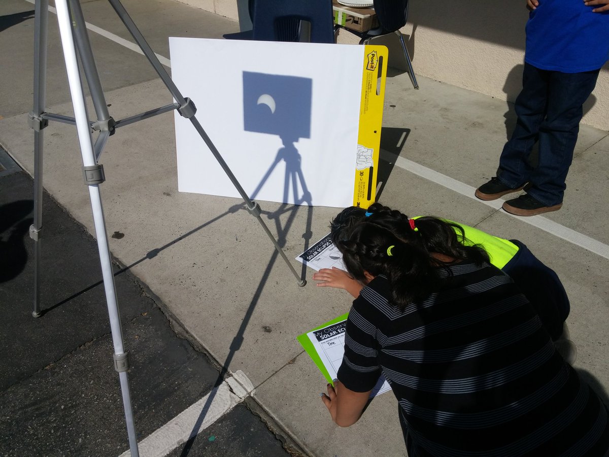 Miss_Dunlap's tweet photo. Miss D's class indirectly observed the solar eclipse with the aide of binoculars! #SolarEclipse    #geniusmakers #teampauly https://t.co/31bIyypHaH