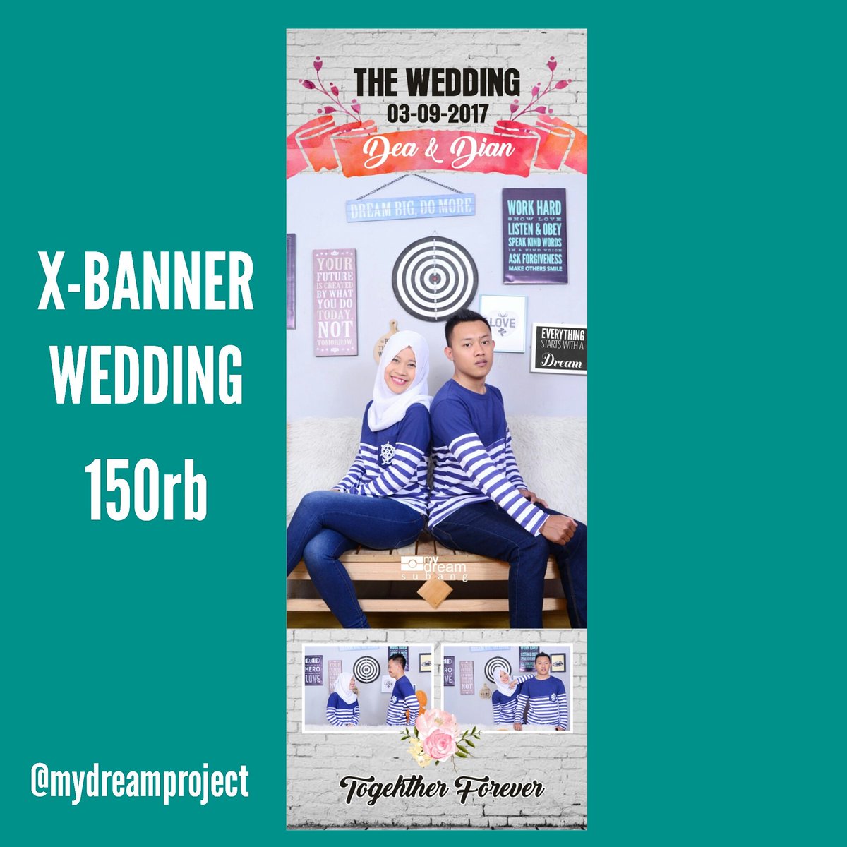 X banner wedding