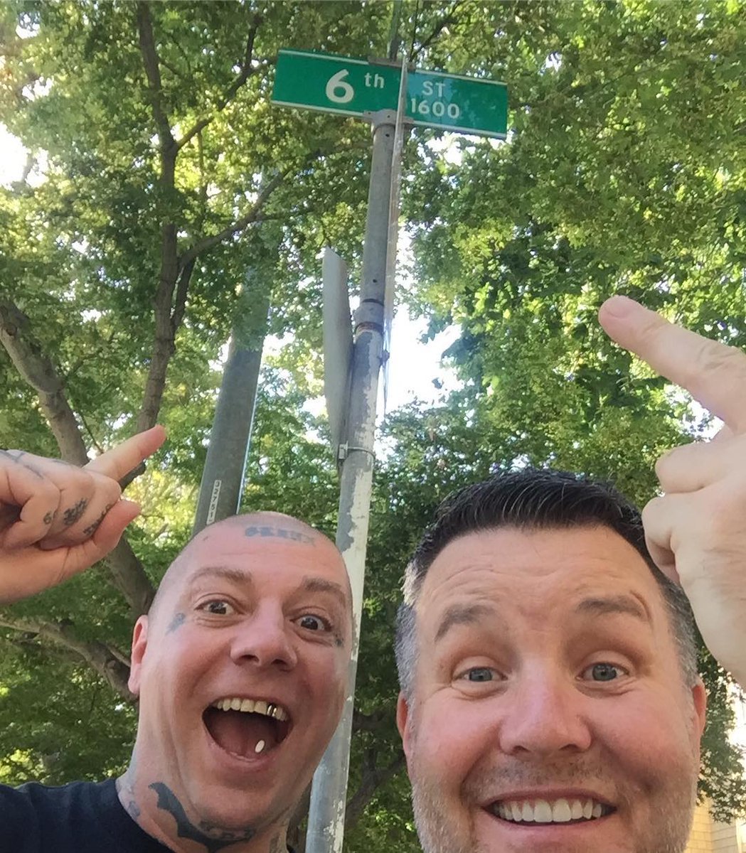 Rancid's tweet photo. Hangin' out with Lars down on 6th Street. #BostonToBerkeley https://t.co/sy9B9JV5cO