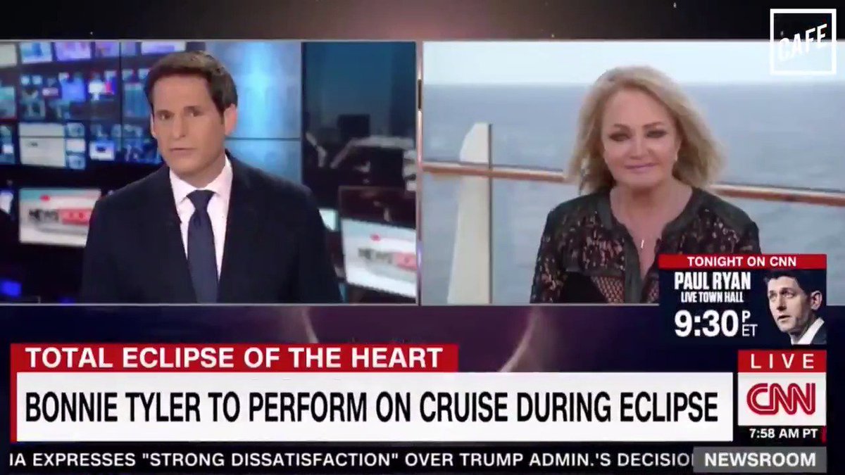 CAFE (@cafedotcom) on Twitter photo 21/08/2017 18:20:06 Bonnie Tyler's CNN interview was a total disaster of the heart. (@BriHaynie for CAFE) Bonnie Tyler's CNN interview was a total disaster of the heart. (@BriHaynie for CAFE)