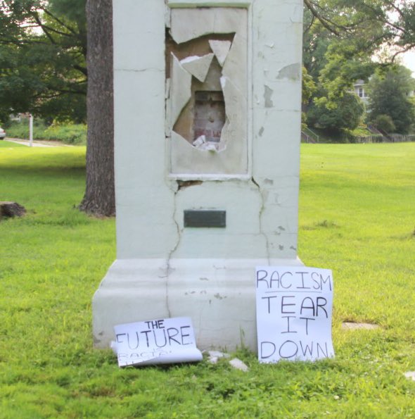 Left wing terrorists smash 225 year old Christopher Columbus Monument