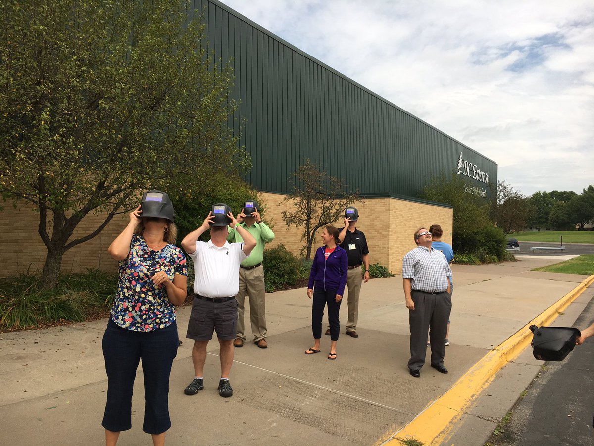 LovePhyEd's tweet photo. What to do at a data retreat when there's an eclipse - go welding! #DCEPride #SolarEclipse17 https://t.co/ZkM4GOS2vX
