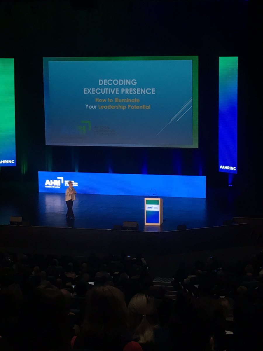 Entertaining and engaging presentation from <a href="/DrLoisFrankel/">Dr. Lois Frankel</a> "HR people need executive presence to influence business decision making" #AHRINC