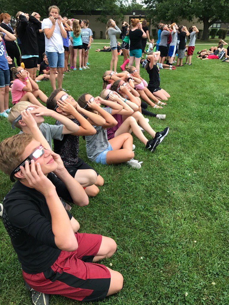 BMS sixth grade did a great job viewing the eclipse! #eclipse2017