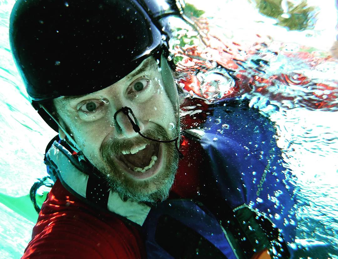 NicKayakOAM's tweet photo. Paddle Day #87 is a pool party and my underwater face while trying to practice rolling. #kayaking #paddleforever #nrsweb #OAM #shredready https://t.co/zEj6P9ETIB
