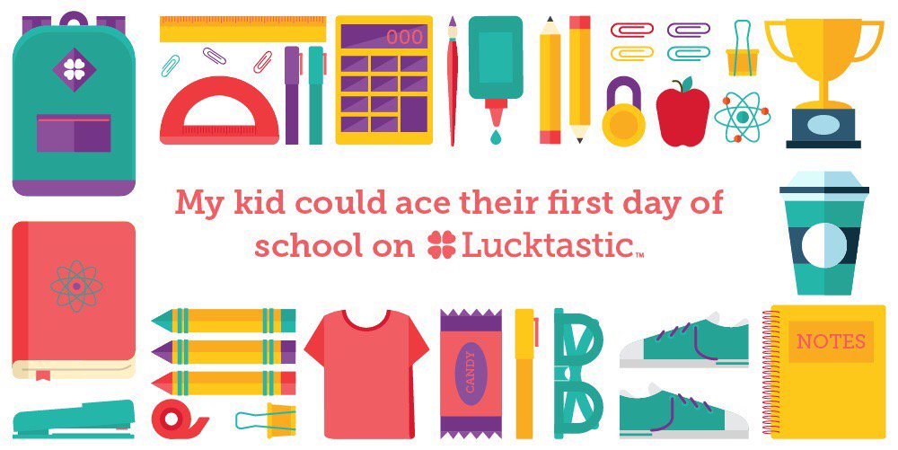 tricket74's tweet image. My kid could ace their first day of school on Lucktastic! lucktastic.com/twShareFunnel