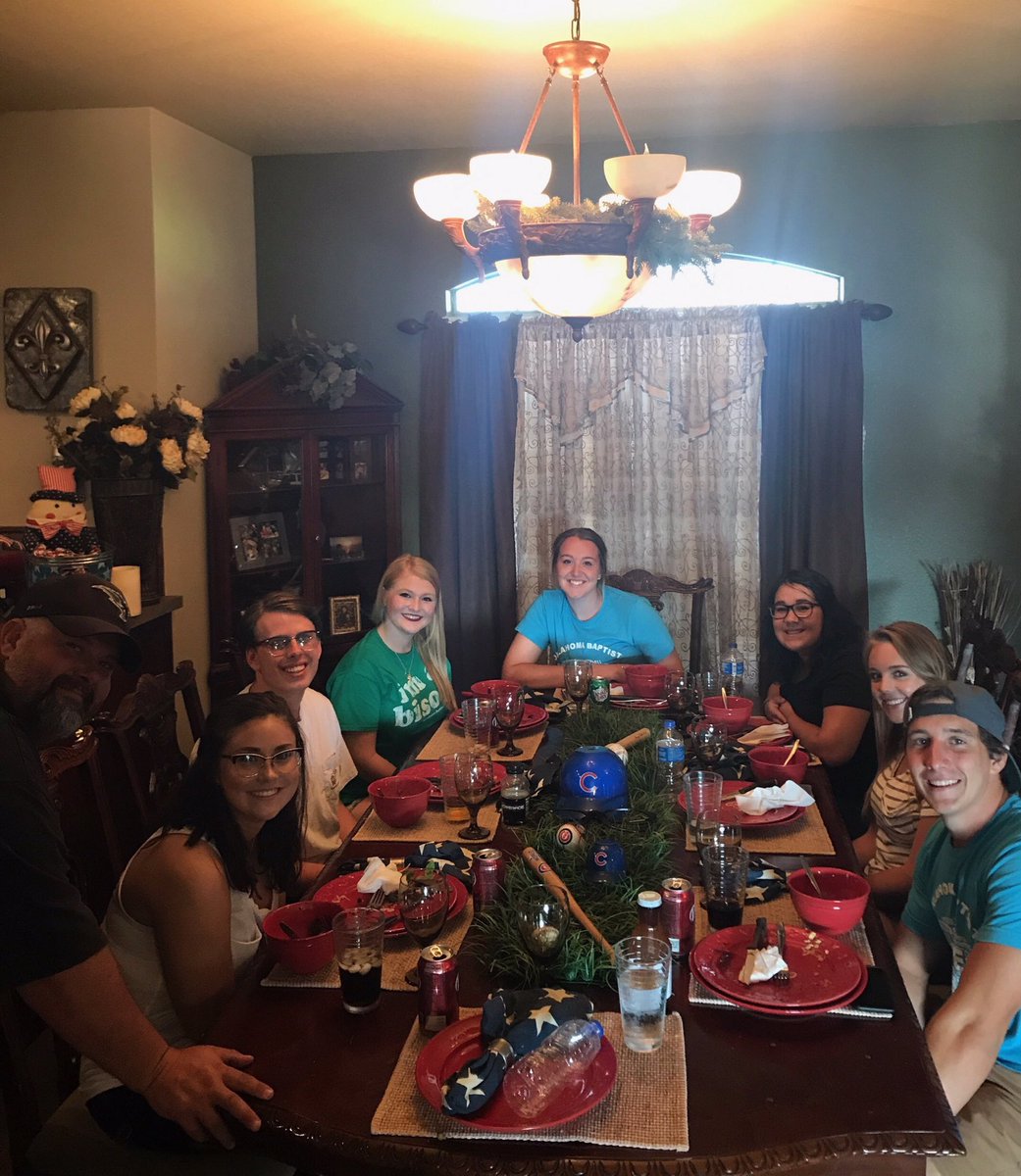 Had a great group of OBU Freshmen over for dinner tonight! Thanks <a href="/jaredfink5/">Jared Fink</a> and <a href="/SidneyStover/">Sidney Stover</a> for leading this small group. #obuww
