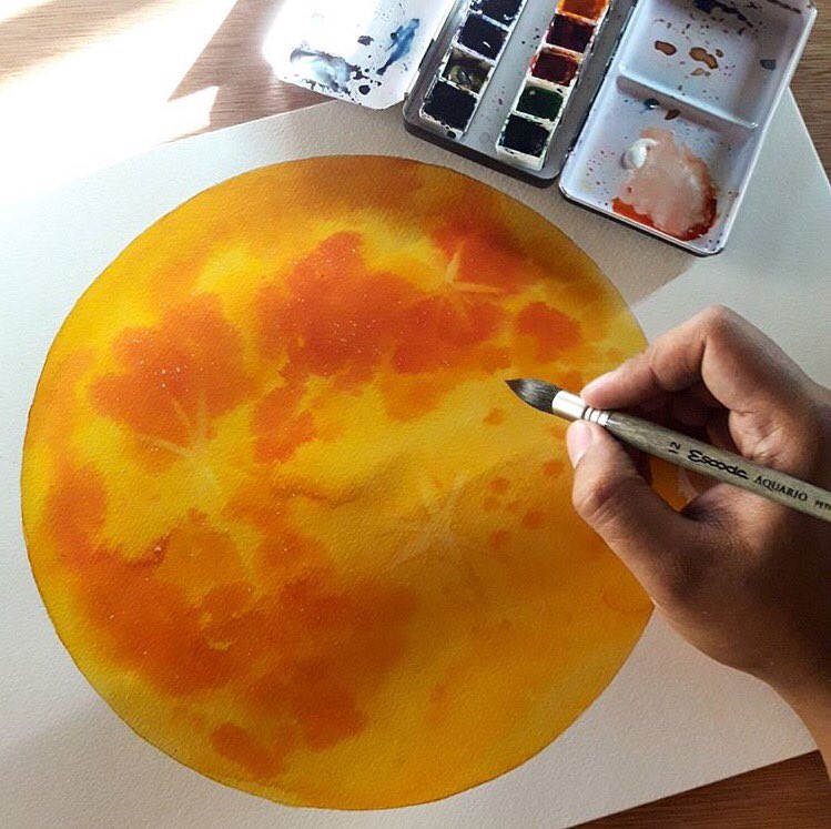 shinhancolor's tweet photo. Planetary paintings by @randolfigraphy #shinhanart #shinhanpass hybrid &amp; #shinhanpwc watercolor. https://t.co/Hl7RIuo0X1 #SolarEclispe2017 https://t.co/lzwV6tUrs0