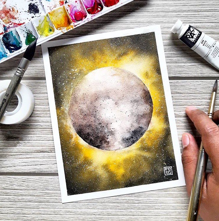 shinhancolor's tweet photo. Planetary paintings by @randolfigraphy #shinhanart #shinhanpass hybrid &amp; #shinhanpwc watercolor. https://t.co/Hl7RIuo0X1 #SolarEclispe2017 https://t.co/lzwV6tUrs0