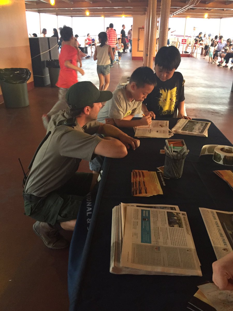 BostonHarborNow's tweet photo. Special thanks to @NatlParkService @34islandsboston Rangers for coming aboard Chinatown #communitycruise tonight. Lots of new Jr. Rangers. https://t.co/h1PPRweL2Q