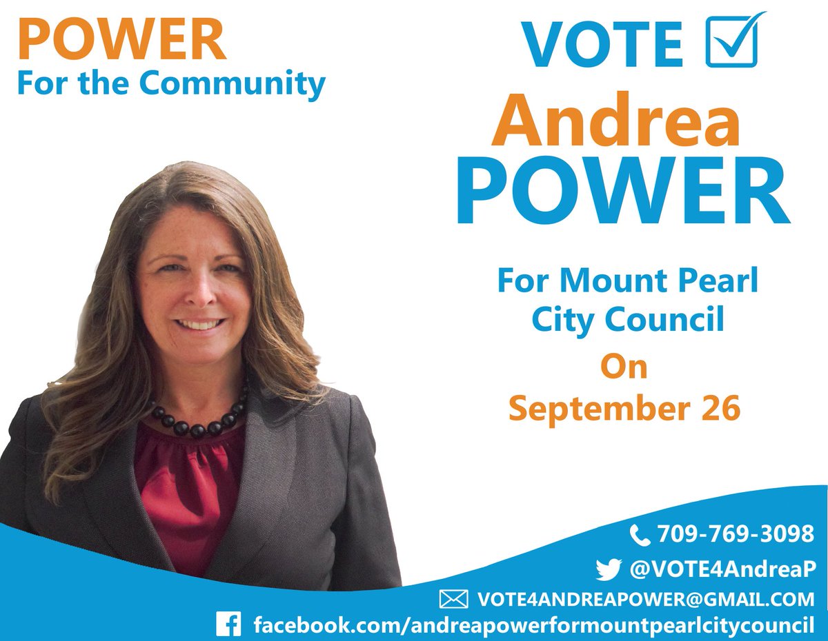 CouncillorPower's tweet photo. Very excited to announce that I am running for @Mount_Pearl City Council in the upcoming election on Sept 26! #MakeYourMark https://t.co/JE5yf4QBaL