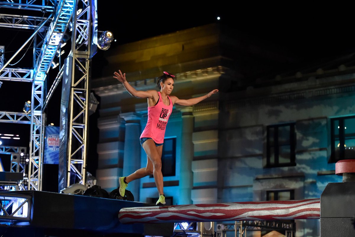 Akbar_Gbaja's tweet photo. My girl MAGGI! ππΎ @Nvr_GvUp proud of you, way to absolutely grind it out! Record run, GET IT GURL! #AmericanNinjaWarrior #MaggiThorne https://t.co/lp3tjTXVit