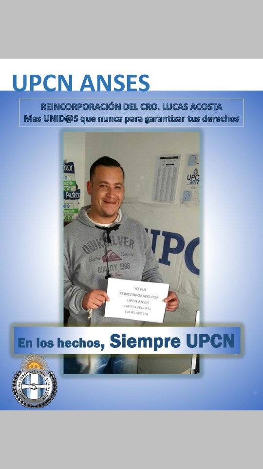 #loReincorporoUPCN con la fuerza de los hechos! Siempre junto a l@s Trabajador@s.