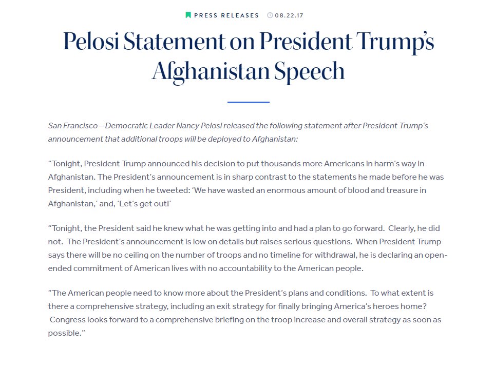 kylegriffin1's tweet photo. Pelosi: “Tonight, the President said he knew what he was getting into and had a plan to go forward.  Clearly, he did not." https://t.co/u9FULDZpFC