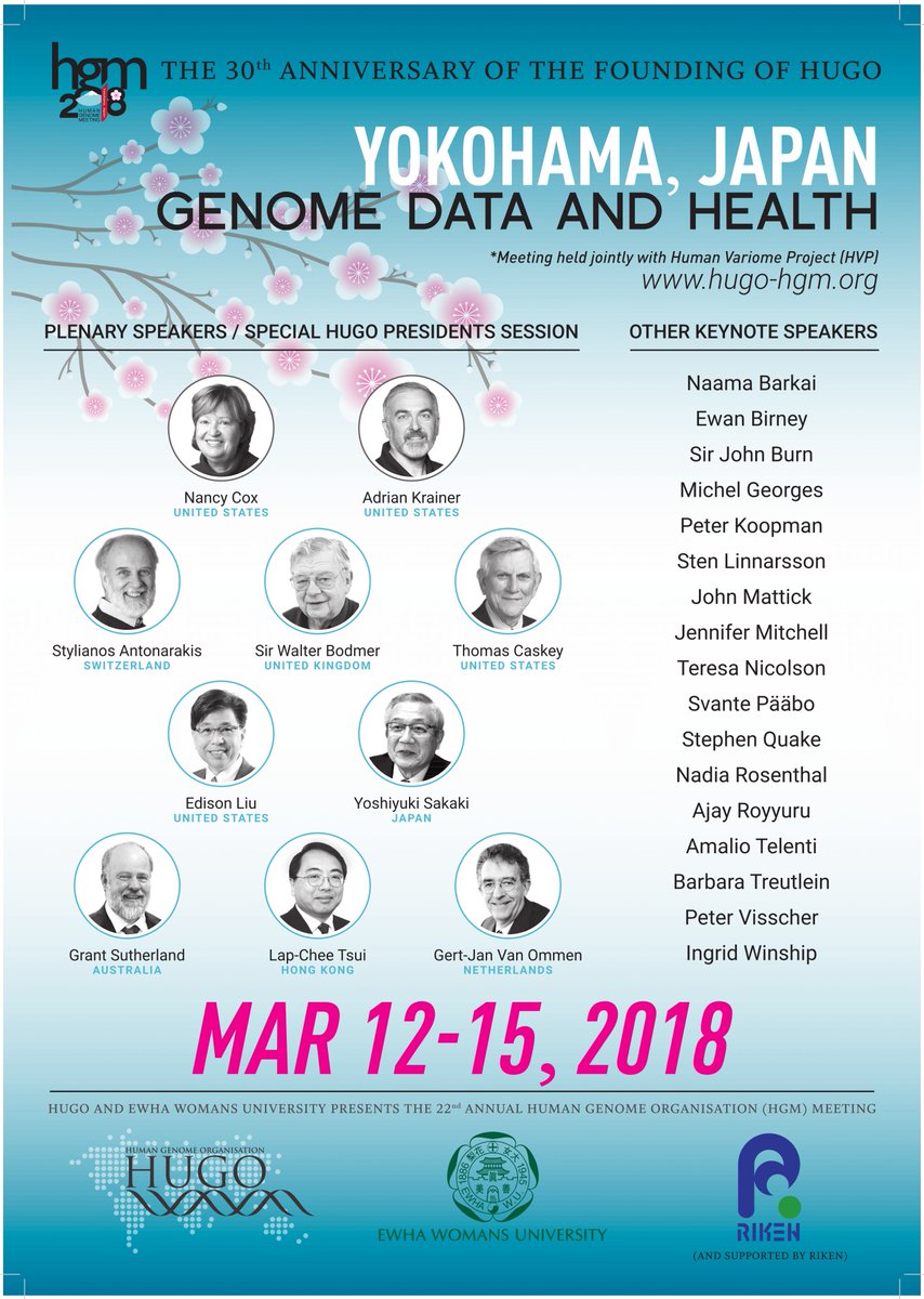 humangenomeorg's tweet photo. HGM2018 Registration is Open!

Do not miss the early-bird chance: 
https://t.co/JTPrfXDTOl https://t.co/FiDSk247Mj