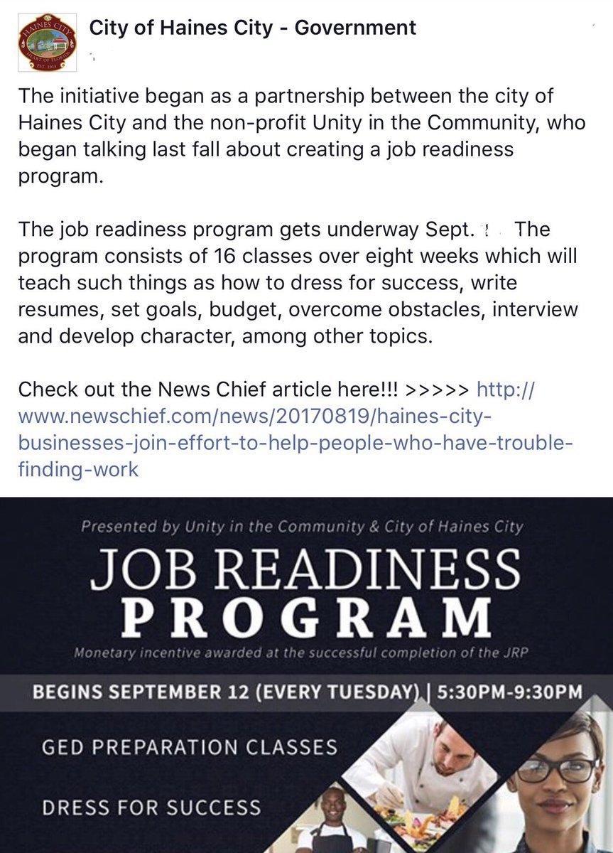 gatoraddie's tweet photo. #UnityInTheCommunity & @hainescity presents #JobReadinessProgram starting Sept at #OaklandNeighborhoodCenter #HainesCityPRIDE #WhyItMatters https://t.co/eLxIsNhVvI