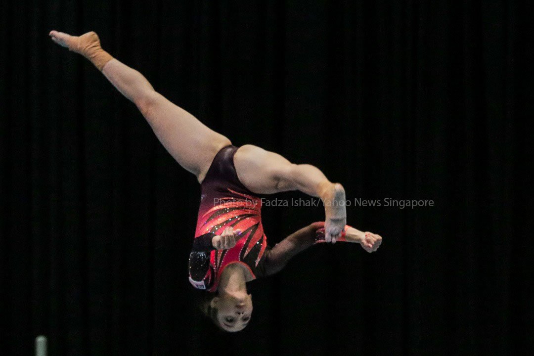 FadzaIshakCNA's tweet image. Gymnastic Artistic.The 29th SEA Games.M'sia retain their gold medal with an impressive start.Pix by Fadza Ishak/Yahoo News Singpore