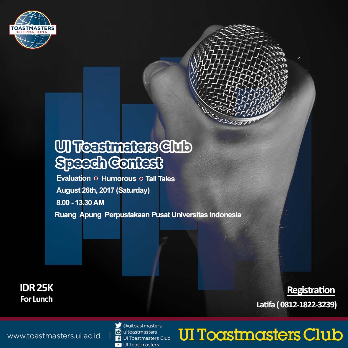 it's D-5 of UI TMC Speech Contest. Let's come and hear great speeches are being delivered.
