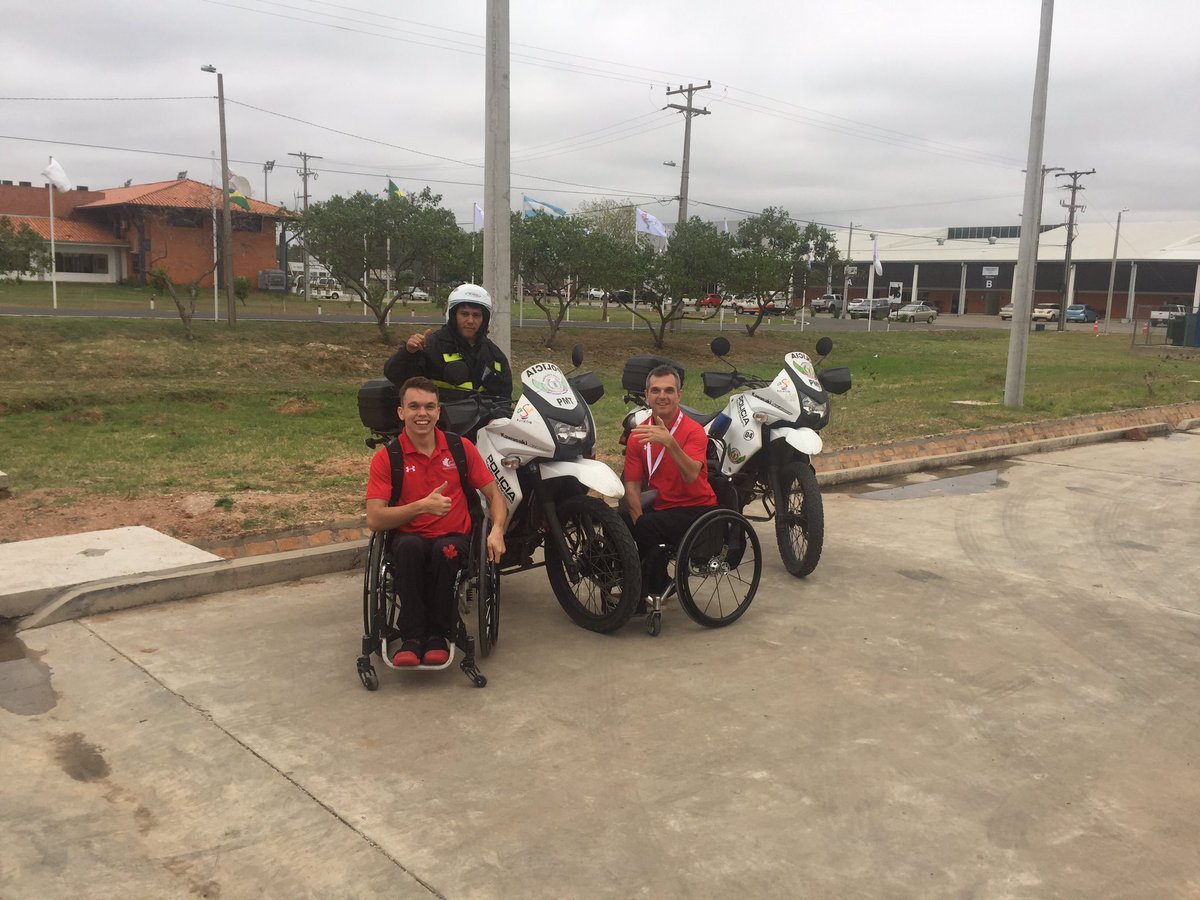 BrandenSeth's tweet photo. Guess who got pulled over♿️♿️ #zonals2017 #wheelchairrugbycanada #ascuncion https://t.co/zcgZ92gKls