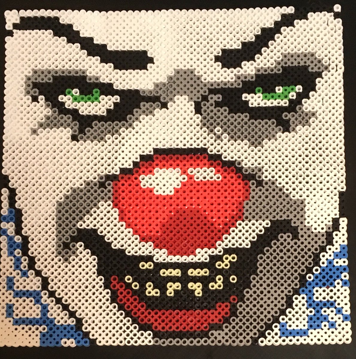 Abba_Kat's tweet photo. I made the old Pennywise in honor of the new IT movie. #ITMovie #pennywise #Perlerbead https://t.co/UkzK2MqiFJ