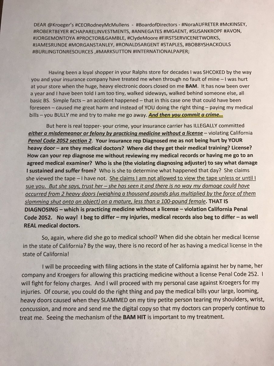 Myslady's tweet photo. @kroger #ronaldsargent @Staples #staples #bobbyshackouls #burlingtonresources #marksutton #internationalpaper #takeresponsibility #shame https://t.co/KBDrpMkIEQ