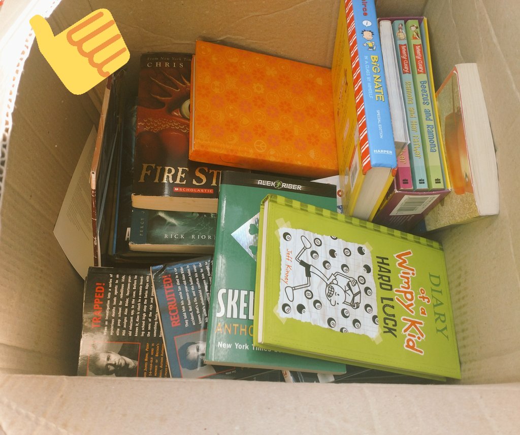 MaxiReboreda's tweet photo. Primer caja con libros de donación para @mica_fi  @lincolnael #aelincoln @silopfer https://t.co/jhLAY4x7fQ