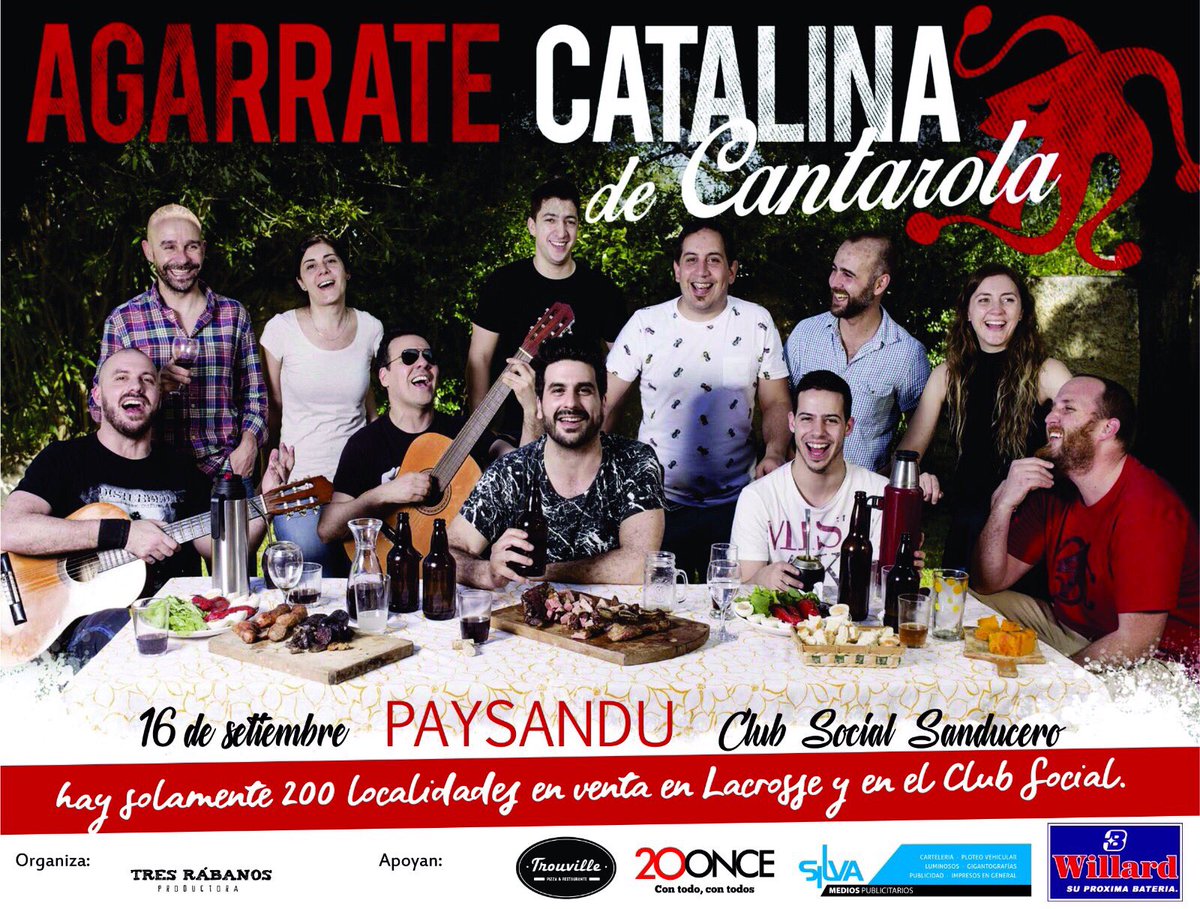 3CuartosProd's tweet photo. @LaCatalinaok #decantarola en #paysandú y #mercedes 16 y 17 de setiembre. @TresRabanos @mbeltransca https://t.co/TVr3tLzxYi