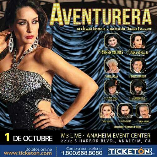 La primera actriz <a href="/CarmenSalinasLo/">Carmen Salinas</a> <a href="/SusyGonzalezDr/">Susana González</a> <a href="/AventureraUSA/">Aventurera USA</a> 2 funciones #AnaheimCalifornia 5pm y 8pm Compra tus boletos ya!!!