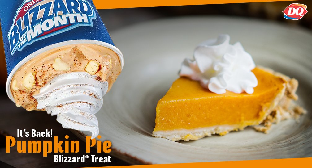 It's a #FanFave and IT'S BACK! We're gearing up for #Fall 🍁 with the highly anticipated return of the #Pumpkin Pie Blizzard Treat!