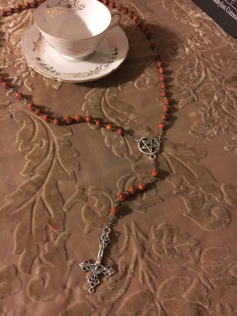 prideofdawn's tweet photo. @ChurchofSatan Or make your own out of a traditional rosary- I did, it was a fun project. https://t.co/CfXbQ8EKLp