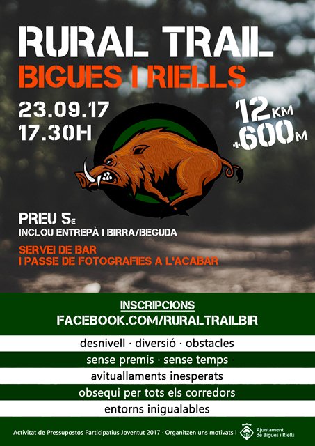 BiguesiRiells's tweet photo. Ja us podeu inscriure a la Rural Trail de #biguesiriells #obstacles #diversió #paissatge #cinglesdelbertí https://t.co/i3zA0kPtNi https://t.co/xamKlogYmg