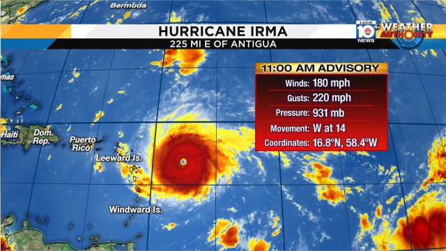 Breaking News, potentially Catastrophic Cat 5 Hurricane Irma is heading toward the Leeward Islands. https://t.co/TjZczerM8L